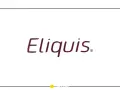 Logo Eliquis w kolorze bordowym na białym tle.