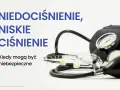 Niedociśnienie, niskie ciśnienie i jego objawy. Ciśnieniomierz i stetoskop na białym tle.