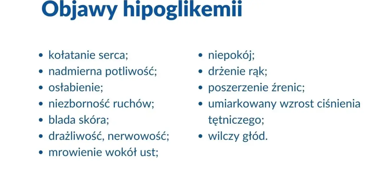 Objawy hipoglikemii: kołatanie serca, potliwość, osłabienie, drżenie rąk, wilczy głód. Co to jest hipoglikemia? To niski poziom cukru we krwi.