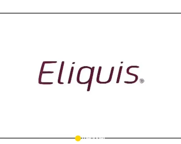 Logo Eliquis w kolorze bordowym na białym tle.