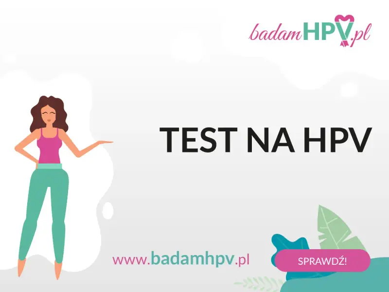 Kobieta zachęca do wykonania testu na HPV. Sprawdź, jak łatwo zrobić go w aptece online badamHPV.pl.
